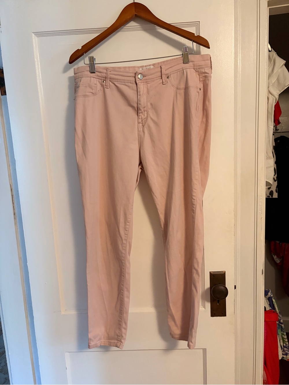 Women's Skinny Jeans — Light Blush Pink
